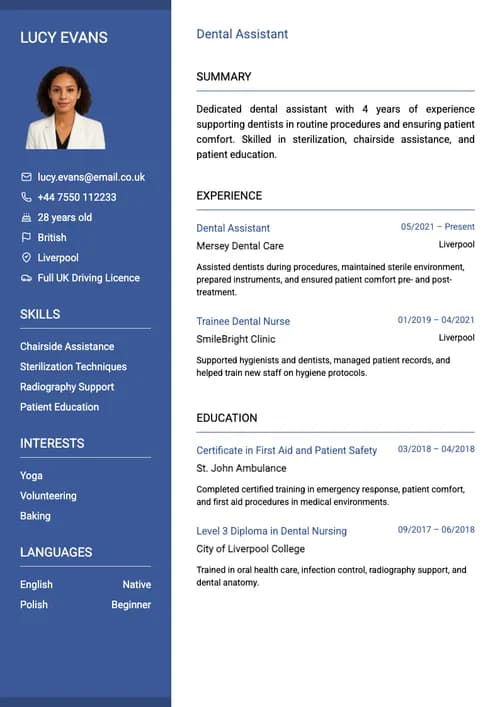 Aperçu CV professionnel
